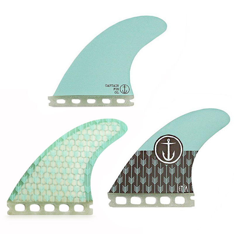 Light Blue Set of 3 Leila Hurst Thruster Fins Single Tab