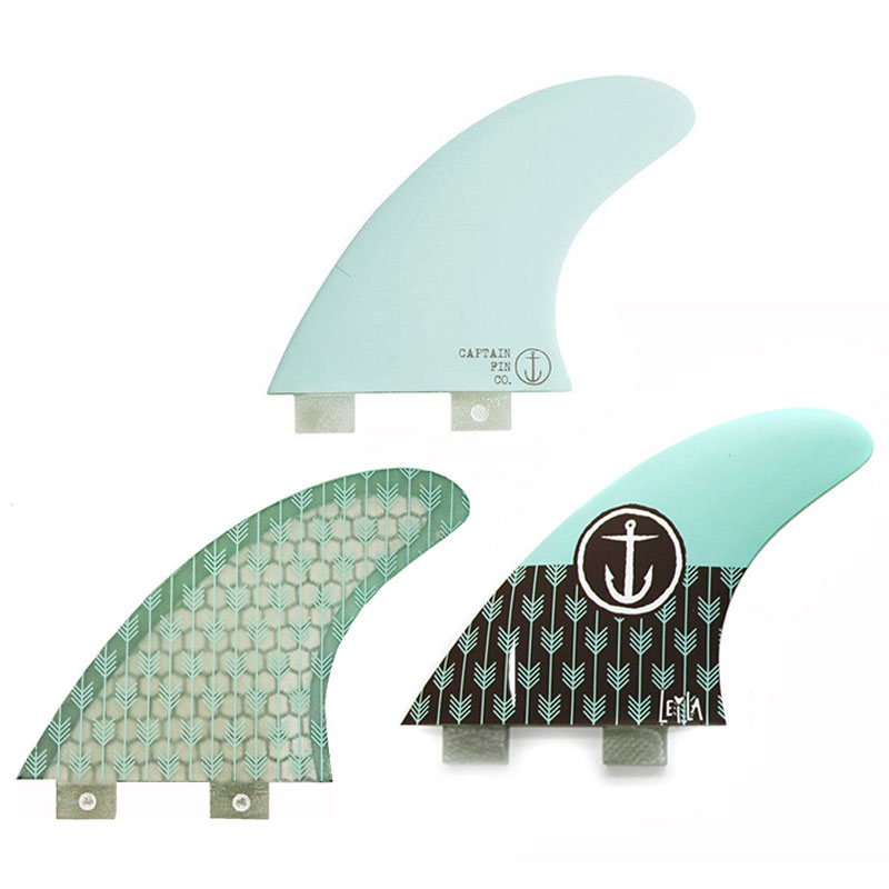 Set of three Light Blue Leila Hurst Thruster Fins Single Tab