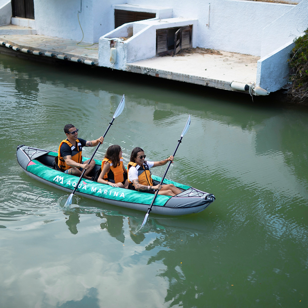 Aqua Marina LAXO Triple Inflatable Kayak on canal