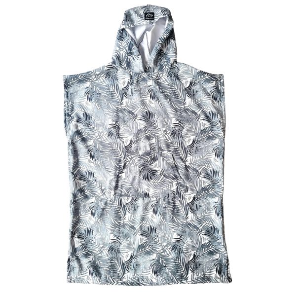 Hooded Poncho Changing Towels Grey Leaf Microfibre