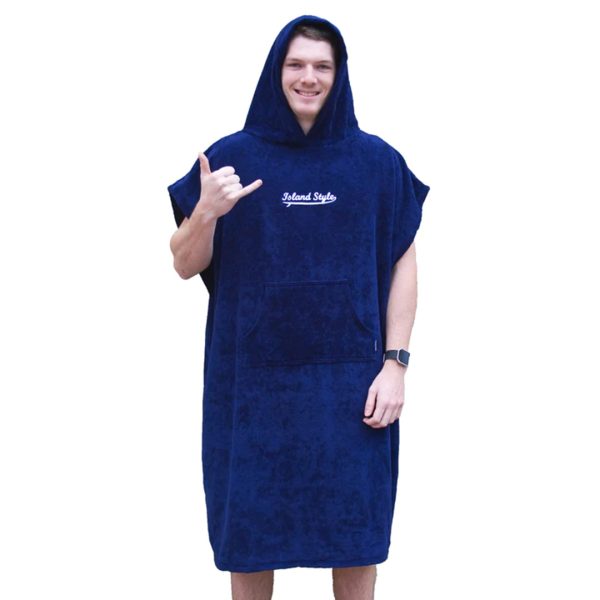 Hooded Poncho Changing Towels Navy Cotton Thick & Thirsty