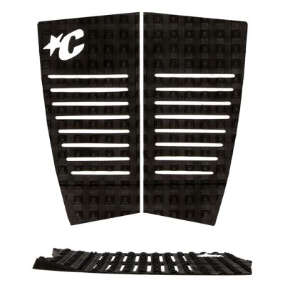 Black ICON WIDE FISH traction pads with a textured grid pattern and white cut-out stripes, featuring a star and "C" logo in the corner.