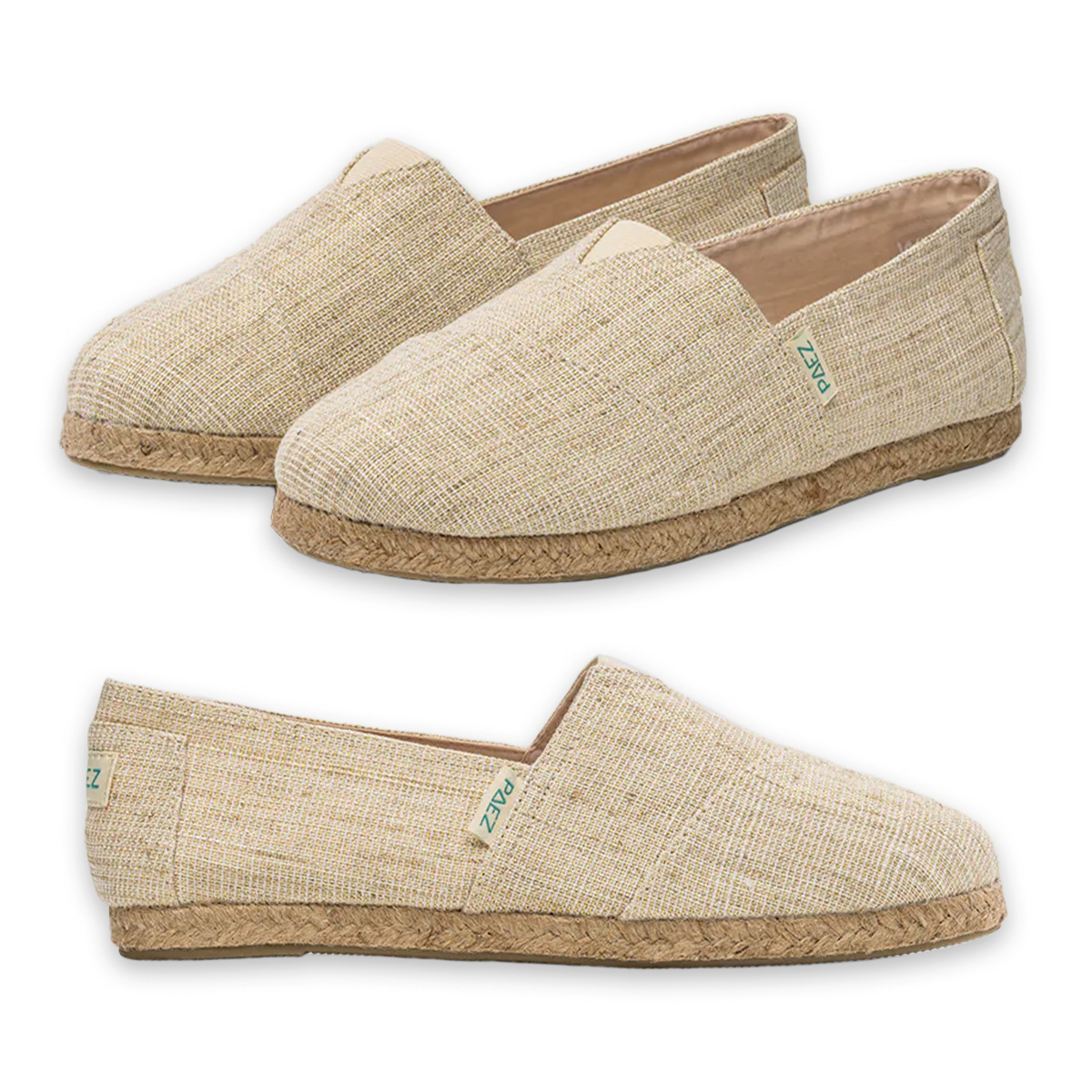 Classic Day Sparks Ecru PAEZ Espadrilles featuring a clean woven design with a jute sole.