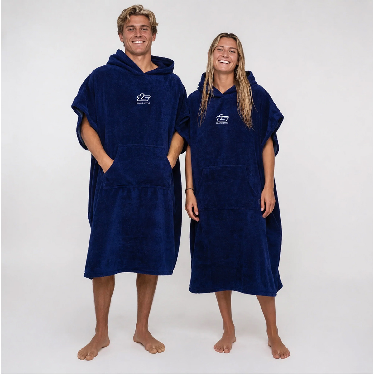 Hooded Poncho Changing Towels Navy Cotton